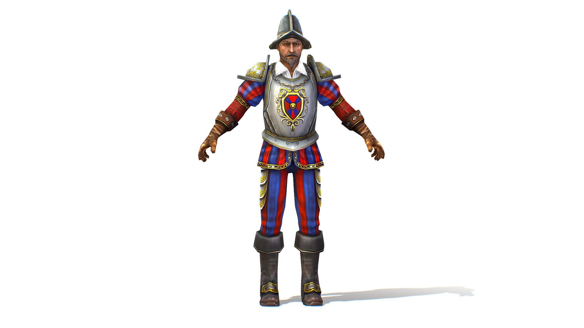 2 color textures 2048x2048 (face and body)

4300 triangle count

Skin/ Rig included

3dsMax / Maya file included
 - Old Man Spanish Canquistador Cortez - Buy Royalty Free 3D model by Oleg Shuldiakov (@olegshuldiakov) 3d model