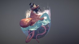 Kraken Diorama sculpt, kraken, unrealengine4, maya, substance-painter, zbrush