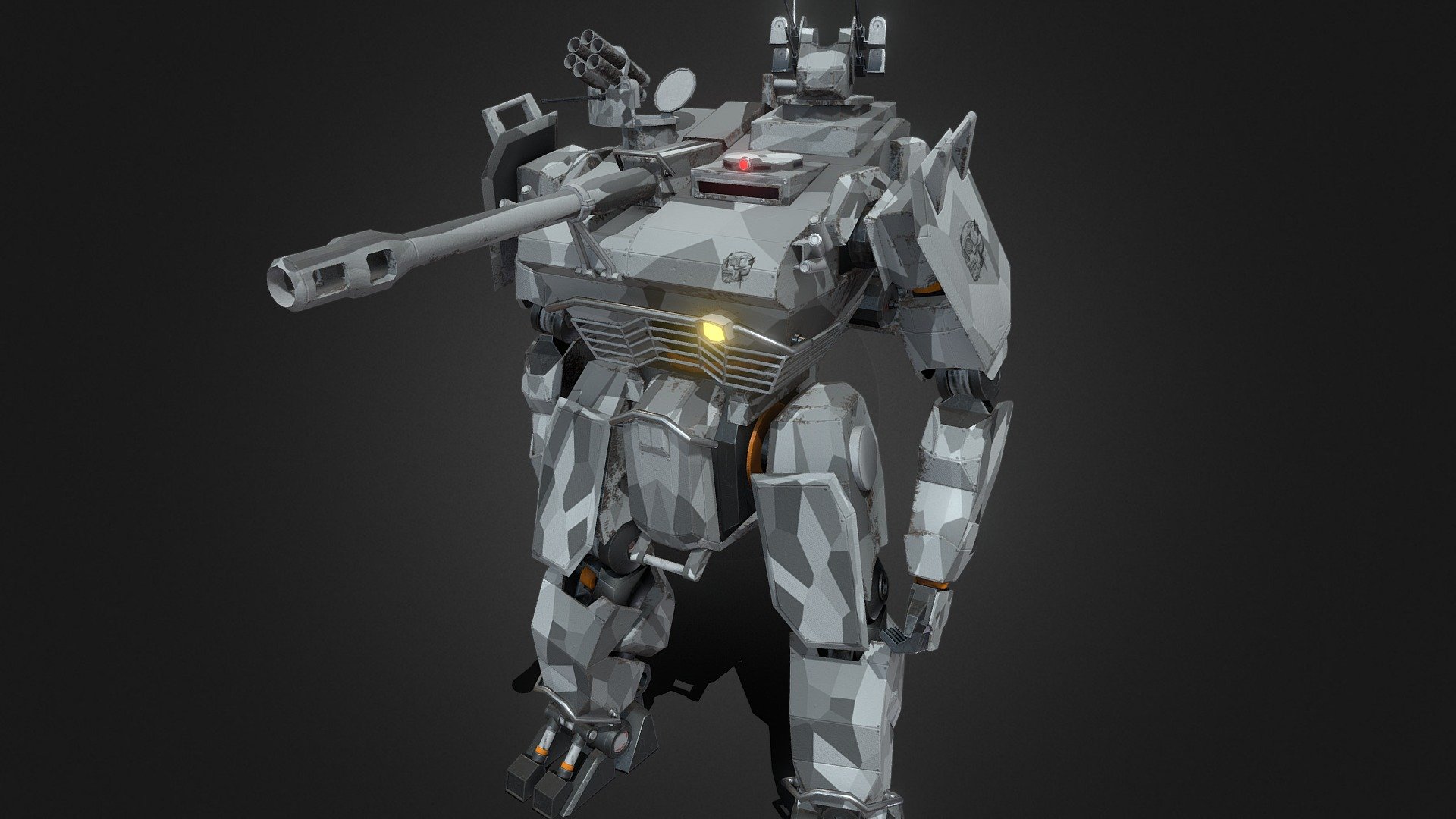 Kanonenkopf Kampfpanzer V1

My first mech modeled in Blender.
Tools used: BakeLab to bake the camo texture in Blender. UVPackmaster 2 PRO for the UV unwrapping.
Textured in Substance Painter.




Main inspiration: Tankhead series by Emerson Tung. Check out his amazing dieselpunk mechs.

Skull decal by FGworks





All my models are free to download. Like my work? Buy me a coffee - Kanonenkopf Kampfpanzer V1 - Download Free 3D model by EddyNL 3d model