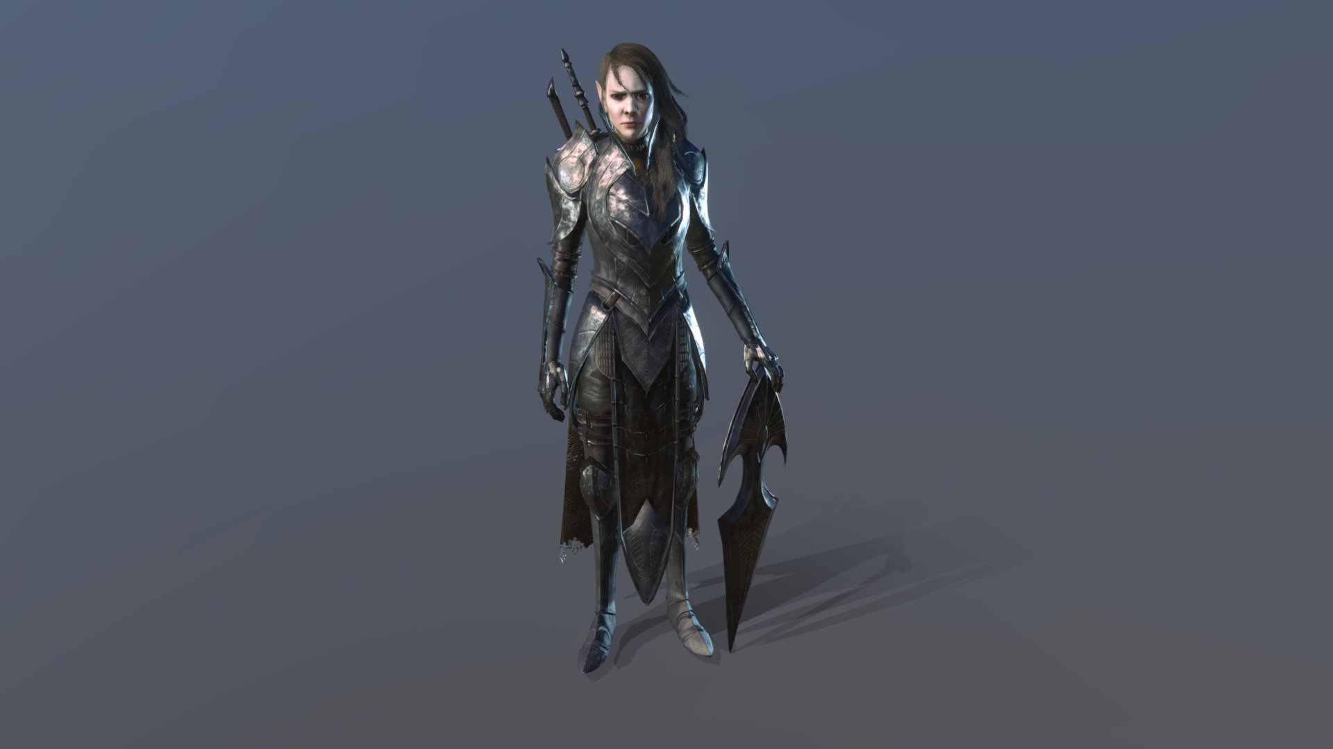 A piece inspired by the study of PBR materials, character realism, multiple UV sets, and a better Substance Painter workflow.

Inspired by the concept art of Yujin Kim, which can be found here: https://www.artstation.com/artwork/KWJQy

Sculpted in Zbrush, retopologized in Blender, textured in Substance Painter, rendered in Marmoset - Elf Knight - 3D model by rose-moth 3d model