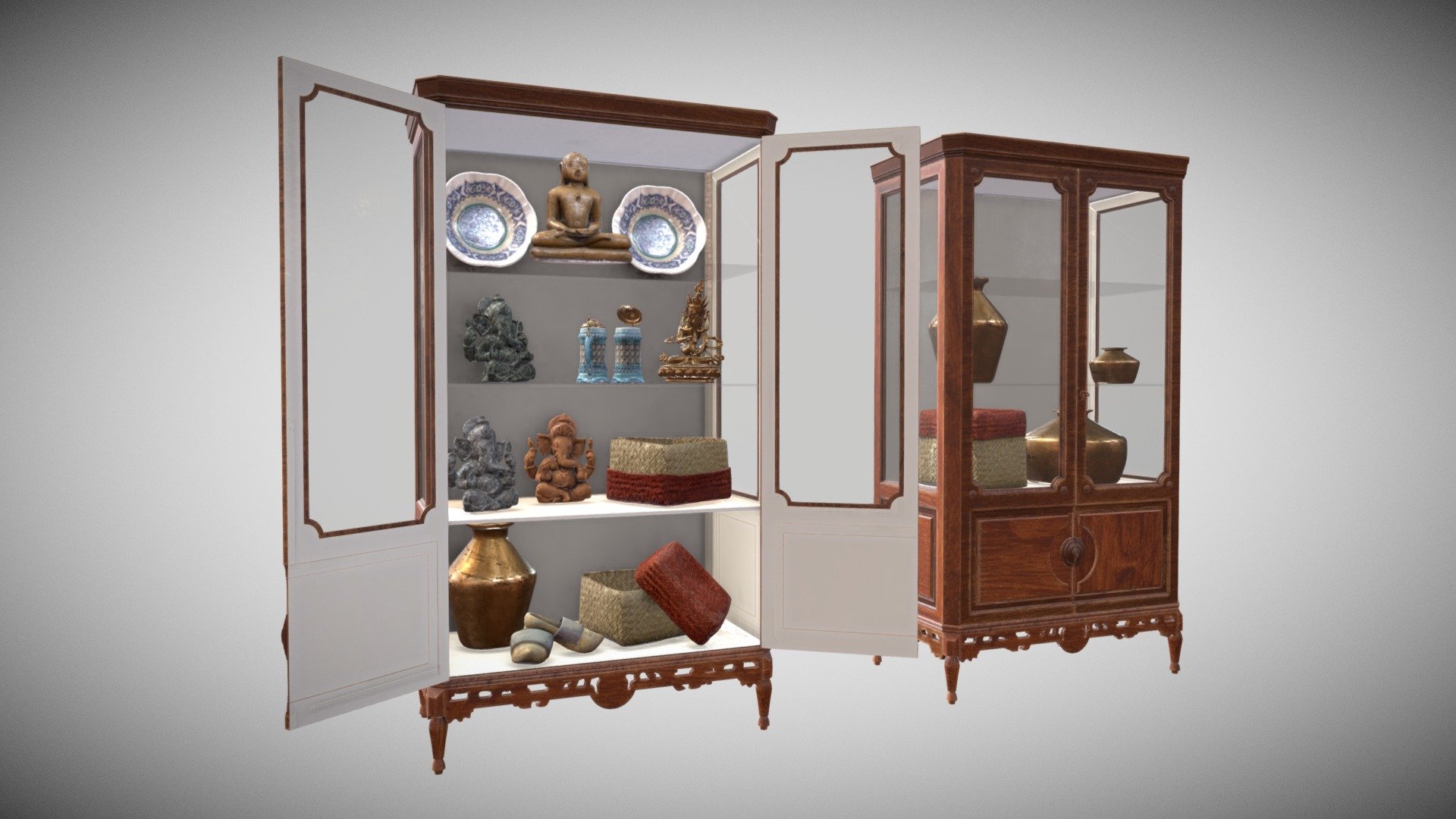 PBR Specular/Glossiness - Full Set is Only Two Material 4k  and 2k

 Diffuse

 Gloss

 Normal

 Specular 
* Ambient Occlusion Ao

* Opacity  

One Object and One Material is the Rack, and One Object Optimized with  One Material 4k are all the others..... 3d model