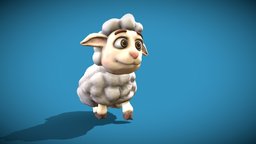 cartoon little sheep cute, little, sheep, mammal, farm, cartoon, animal, animation, funny