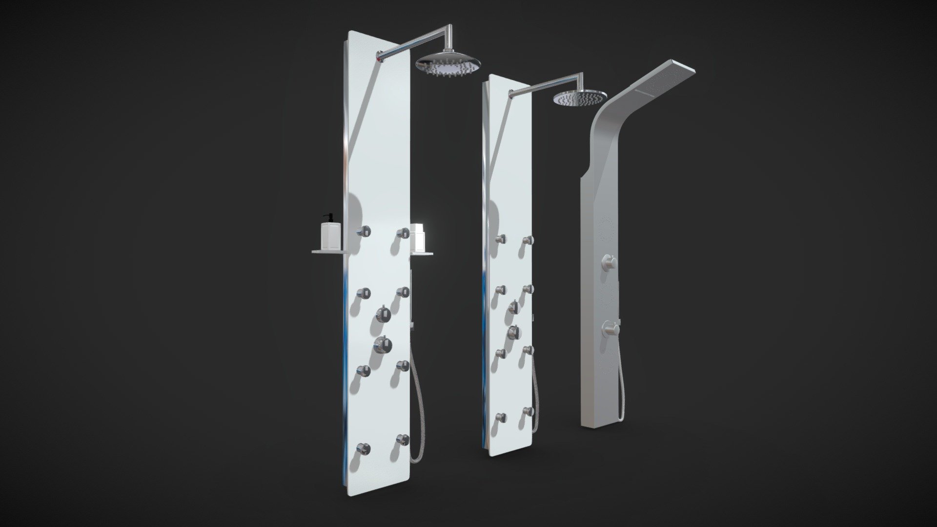 Realistic (copy) 3d model of Hydromassage shower panels Ravak set 03.

Topology of geometry:




forms and proportions of The 3D model most similar to the real object

the geometry of the model was created very neatly

there are no many-sided polygons

detailed enough for close-up renders

Materials and Textures:




3ds max files included Vray-Shaders

3ds max files included Corona-Shaders

all texture paths are cleared

Organization of scene:




to all objects and materials names in scene are appropriated

real world size (system units - mm)

coordinates of location of the model in space (x0, y0, z0)

does not contain extraneous or hidden objects (lights, cameras, shapes etc.)

File Formats:




original file format - 3ds max 2013 + Vray

3ds max 2013 Corona

obj

3ds

Models:




Jet Glass

Jet Inox
 - Hydromassage shower panels Ravak set 03 - Buy Royalty Free 3D model by madMIX 3d model