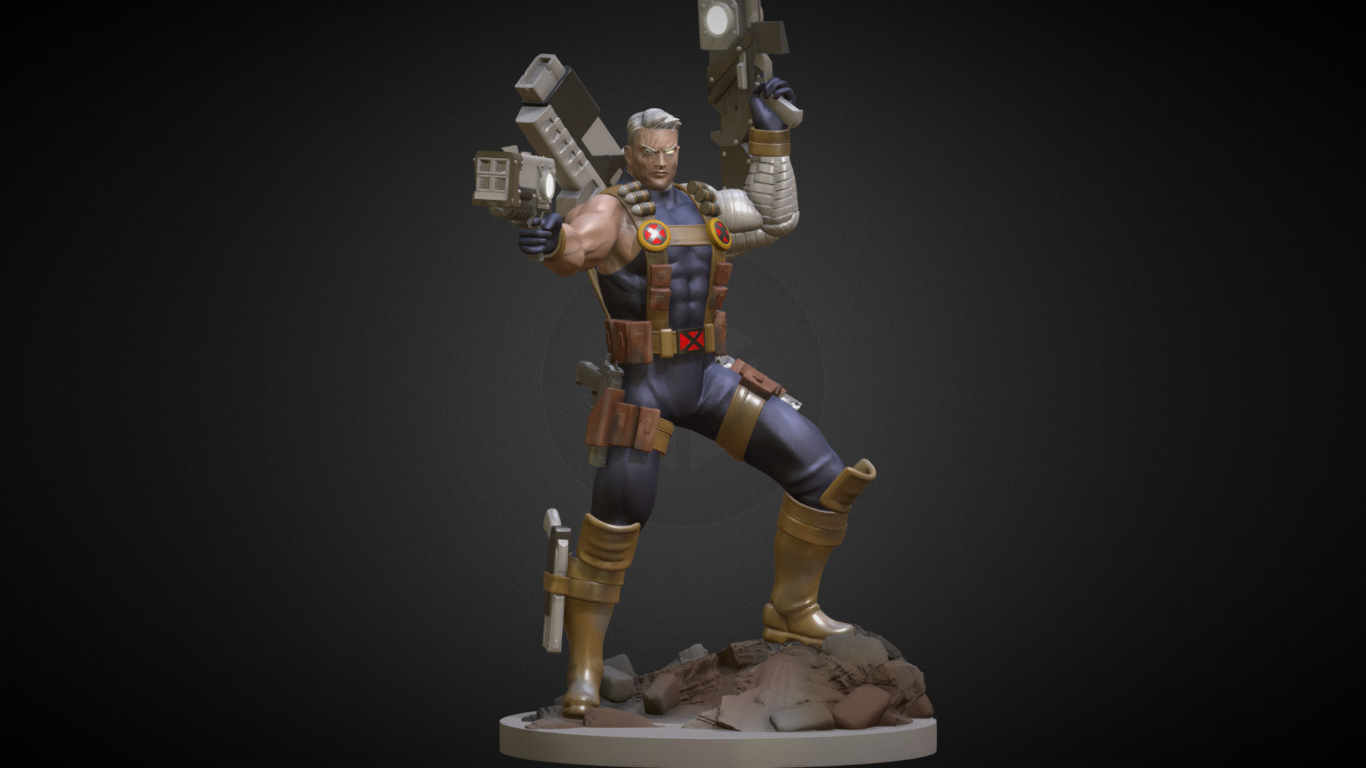 Cable statue - 3D model by helsthe8th 3d model