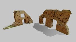 Ruins of the palace 01 ruin, abandoned, castle, brick, palace, monument, 3d-scan, post, antique, columns, avant, old, baroque, baroque-architecture, history-archaeology, photoscan, realitycapture, building, history, noai