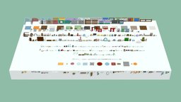 Low Poly Cartoon Profession Interiors room, plant, apartment, mystical, interiors, props, science, asset, blender, building, fantasy, modular, flask, environment, noai