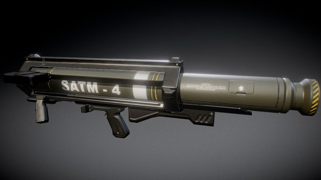 A weapon made for the GSF faction in the game Eximius.
Weapon took roughly around 4-5 days to make . Was the first time testing out a tool called IPacked that . (unwraping tool). 

Concept was done by Christian Salge. you can check out his other work in his link. (https://www.artstation.com/artist/rhen) - SATM Rocket Launcher - 3D model by Ammobox-Zhaf (@Zhafri) 3d model