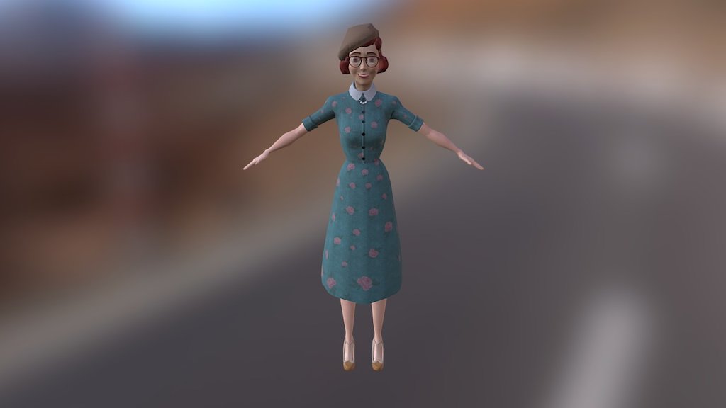 1940's School Teacher - 3D model by kodell77 3d model