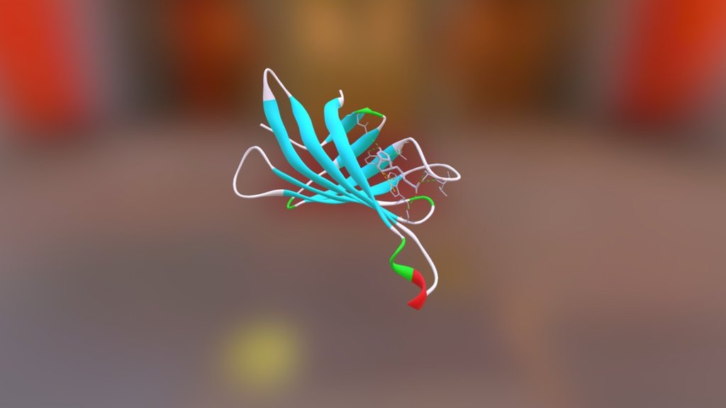 Structure of egg-white avidin (protein ribbon) complexed with biotin (stick) with non-bond interactions 

Discovery Studio, 1AVD.pdb - Protein-ligand interactions - 3D model by tienluu 3d model