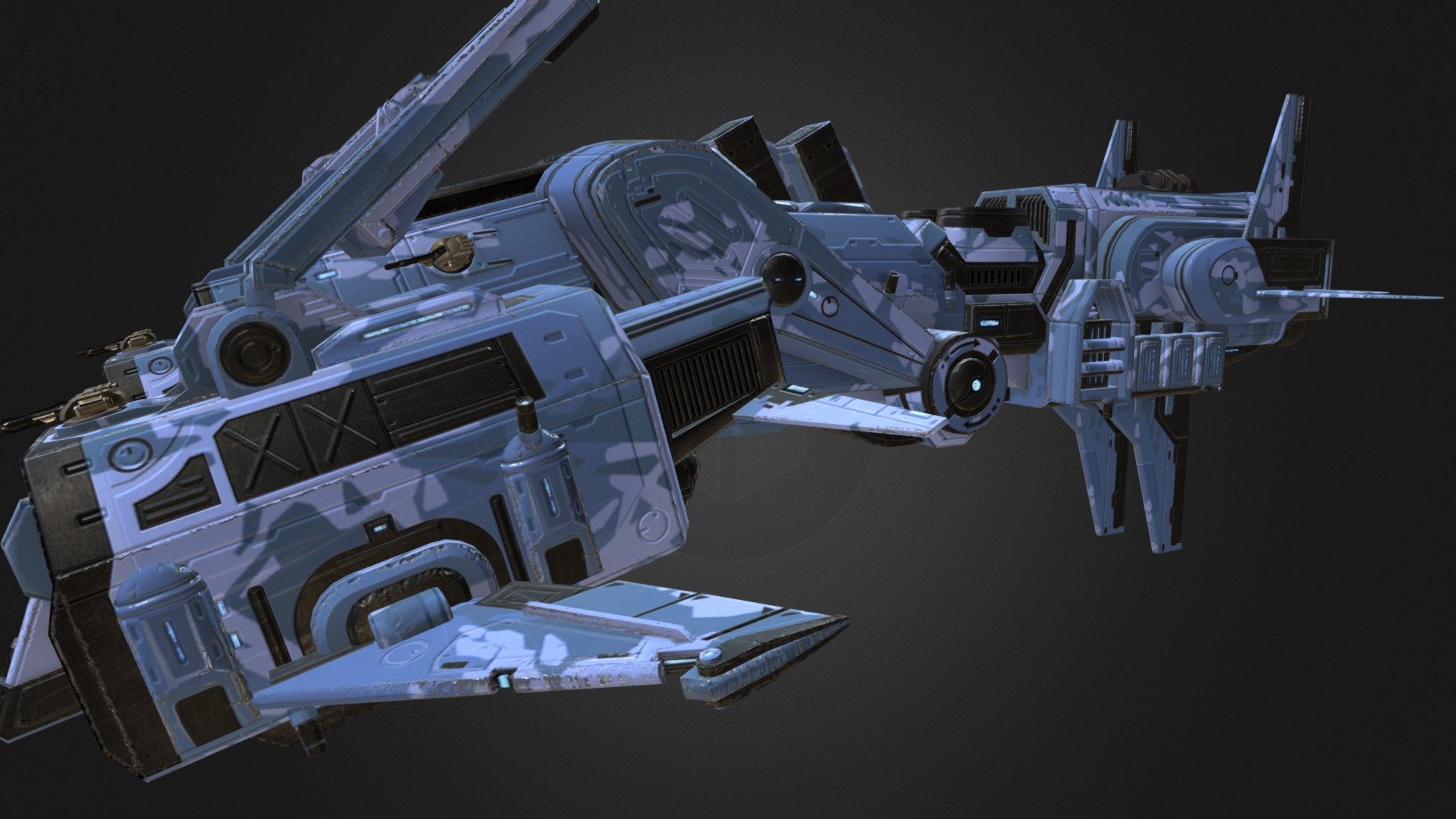 The latest frigate developed with the help of analysis of the events in sector 1337 in year 4610 — decyphering the final communications with the fleet as well as study of intelligence data by Jericho and Federation. Today it's one of the best combat ships of the Empire and known space in general. An experimental batch was produced and completed testing. The frigate is being prepared for mass production 3d model
