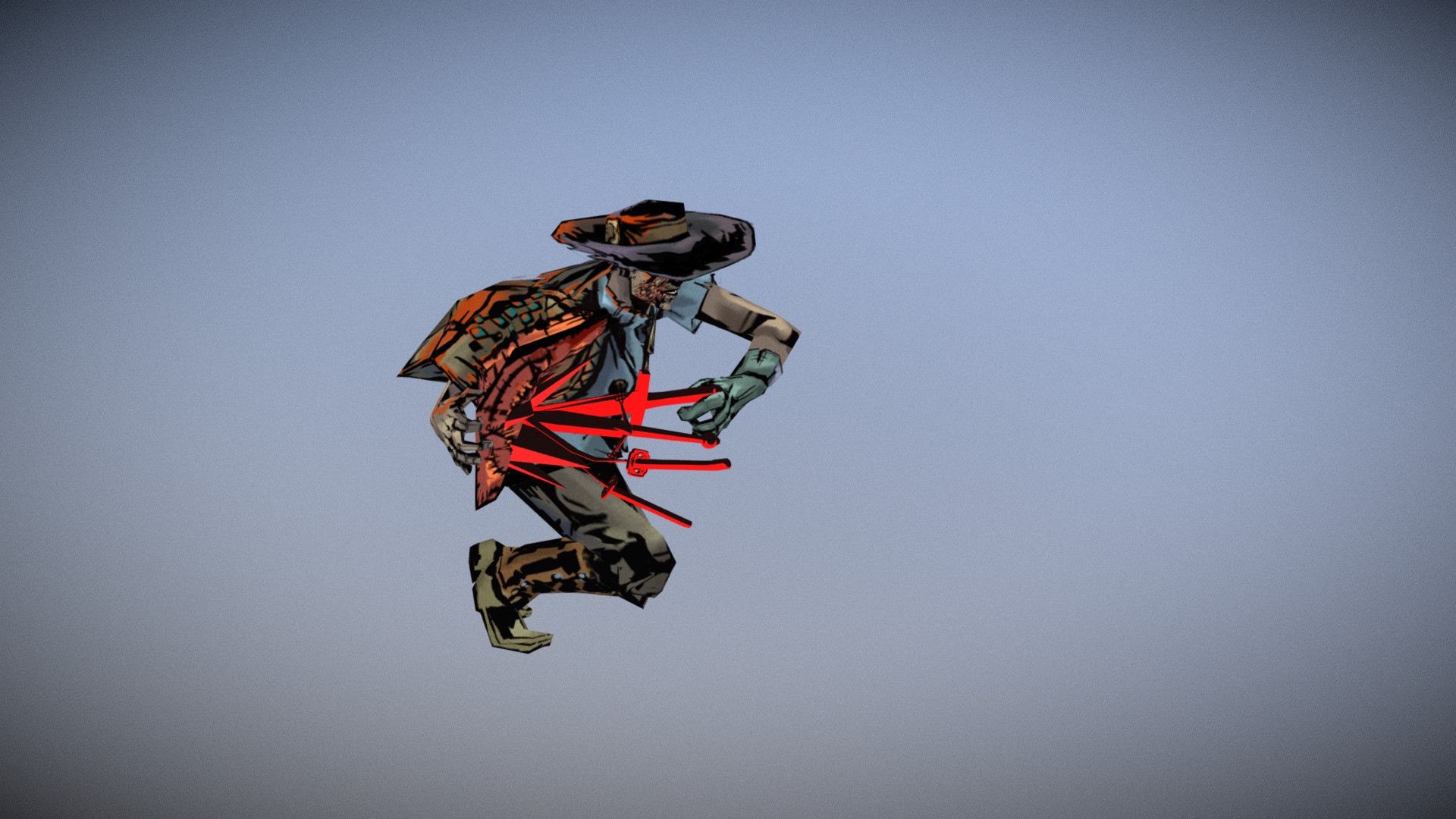 An attempt at modeling a Darkest Dungeon-styled character in 3D.  See him in T-pose here - Darkest Dungeon OC - 3D model by nfreeman 3d model