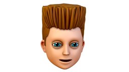 Short Hairstyle Cartoon Young Man Boy Head Icon