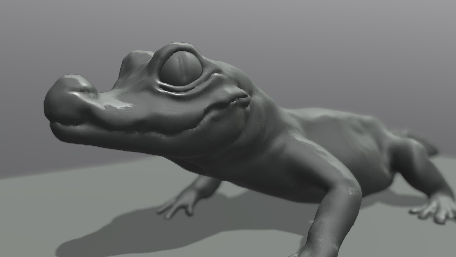 Croc practice sculpt. done in Sculptris 3d model