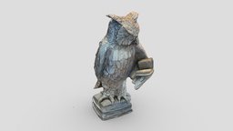 Owl reading a book owl, mesh, scenario, photogrammetry, iphone12pro