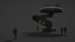 Rigged Sci-Fi Lift lift, platform, mechanical, unreal, elevator, painter, unity, blender, pbr, mobile, animation, rigged, gameready
