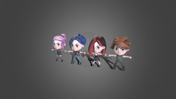 Chibi Charcters chibi, skinning, character, lowpoly, cinema4d, human