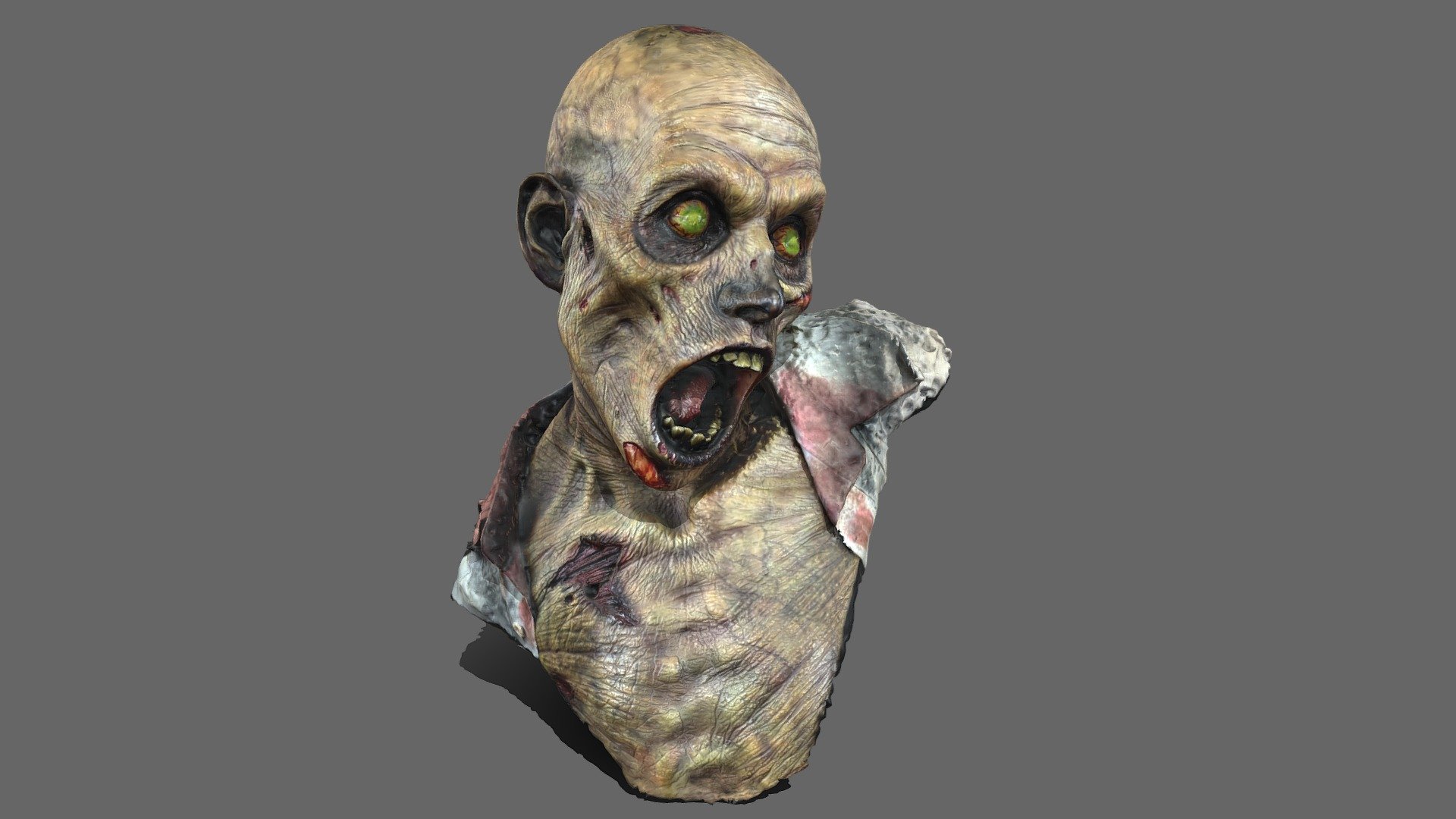 Photogrammetry is the science and technology of obtaining reliable information about physical objects and the environment through the process of recording, measuring and interpreting photographic images and patterns of electromagnetic radiant imagery and other phenomena. Digital image capturing and photogrammetric processing includes several well defined stages, which allow the generation of 2D or 3D digital models of the object as an end product. The models obtained contain pre-generated shadows present on the object in reality.



Contact me for any other requests, formats or obj in different polygons count.




Photogrammetry scan : 195847 faces, 97960 vertices Texture 4096x4096 px Obj

 - Zombie bust - Buy Royalty Free 3D model by Les illusions digitales (@lesillusionsdigitales) 3d model