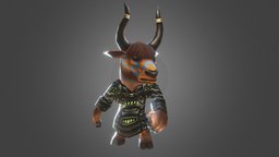 Asterion the Minotaur Reaver minotaur, handpainted, low-poly, fantasy