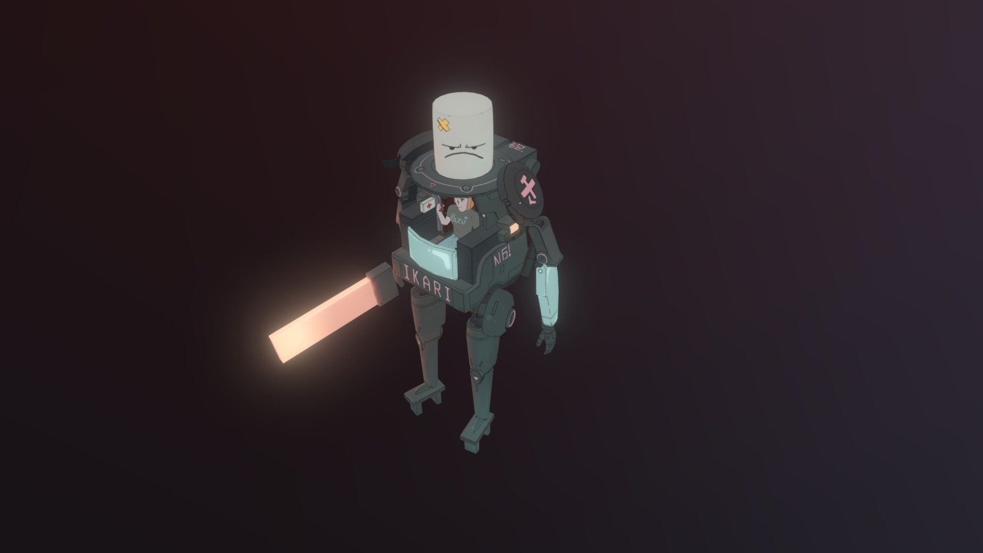Character model based off of concept work by fabulous Ching-Yeh! - Marshmallow Mech - 3D model by Alex Raguso (@alexraguso) 3d model