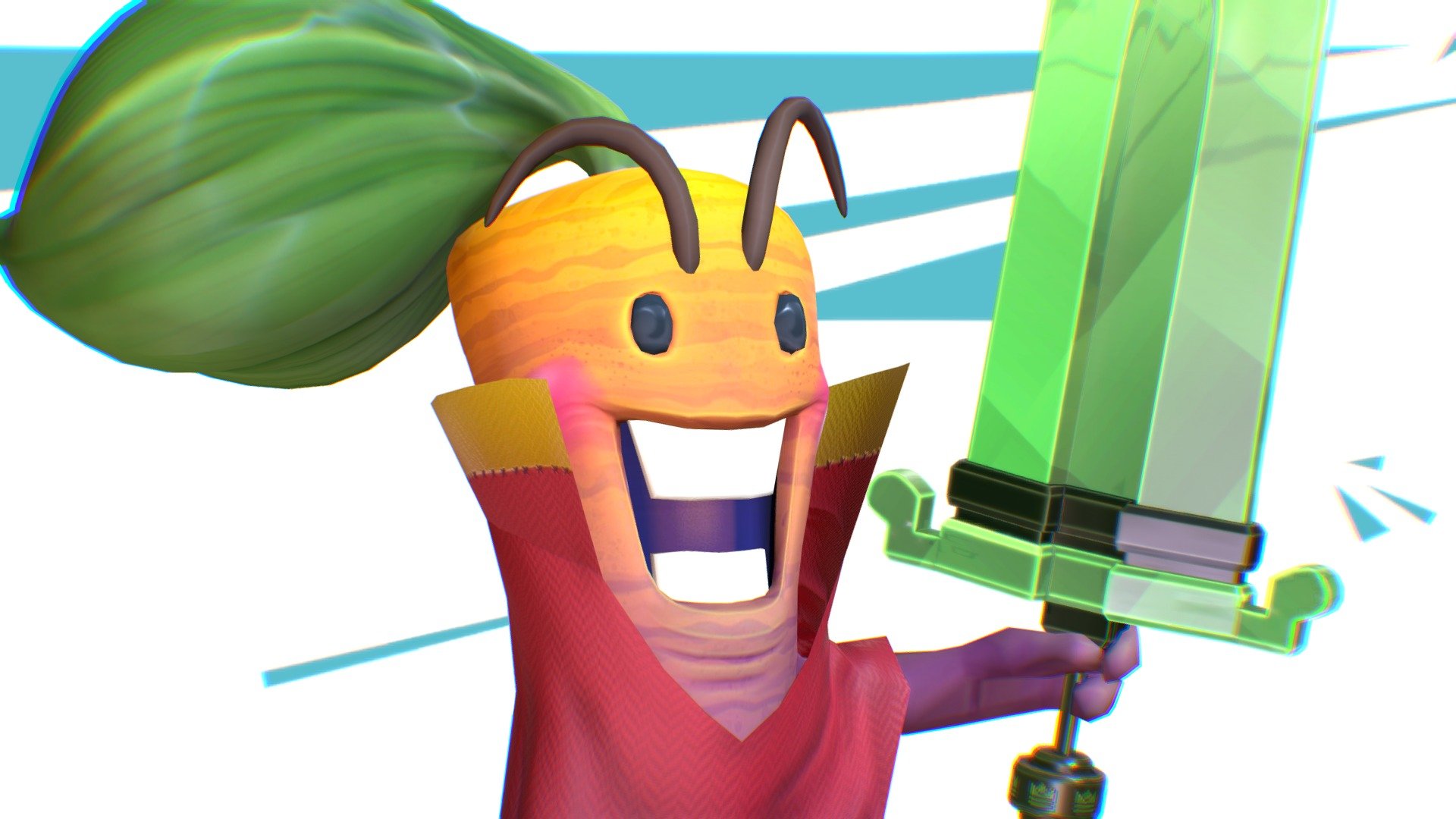 Stylised 3D Captain Carrot with his emerald sword. Low poly and UV's perfect for use in game engines or to be rigged.

Captain Carrot is the intellectual property of WhiteVault. You can check out his stream at: https://www.twitch.tv/whitevault

Check out my solo game development projects on Twitter by following @_RunGrizzly or visit my website : www.rungrizzly.co.uk - Captain Carrot - 3D model by Joshua Henderson (@lucospade) 3d model