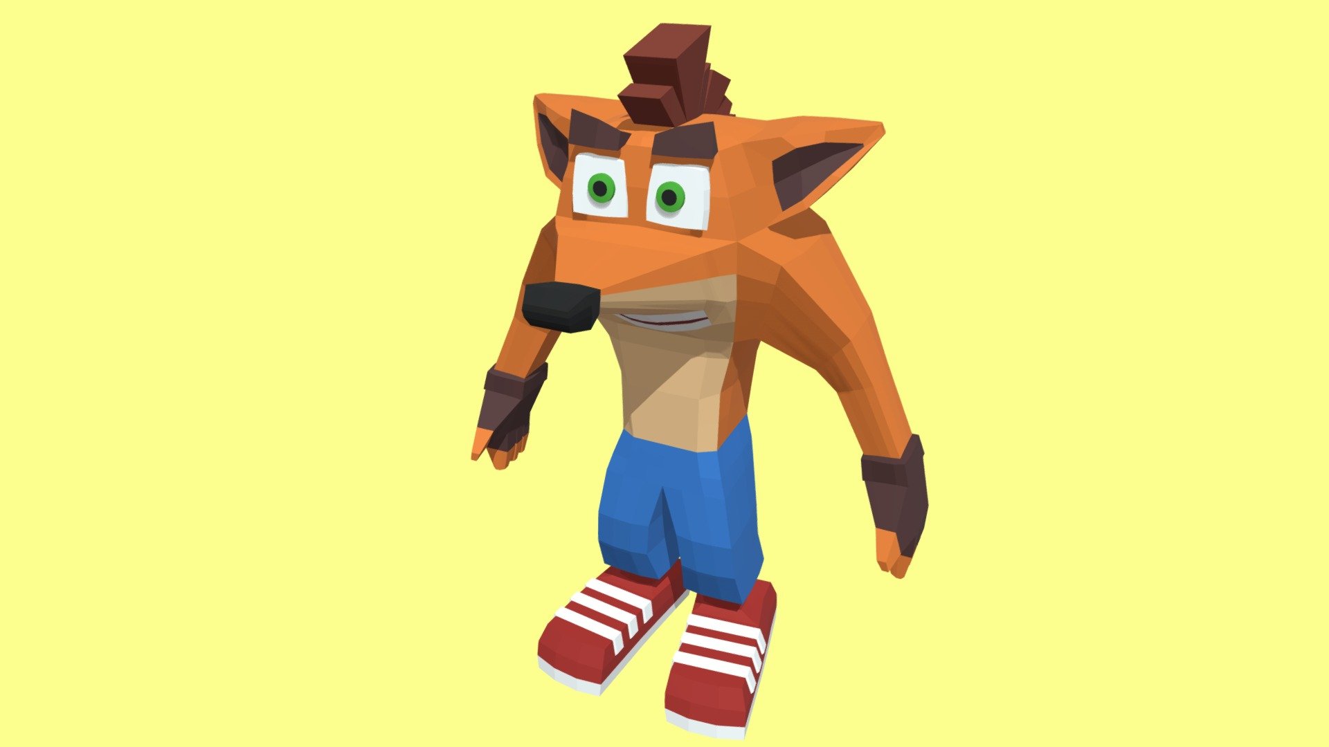 Crash bandicoot Character low poly - Crash Bandicoot - 3D model by ByronPlayer 3d model