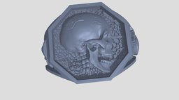 SKULL MEMENTO MORI RING 3D PRINT bone, die, memento, skull, dark, ring