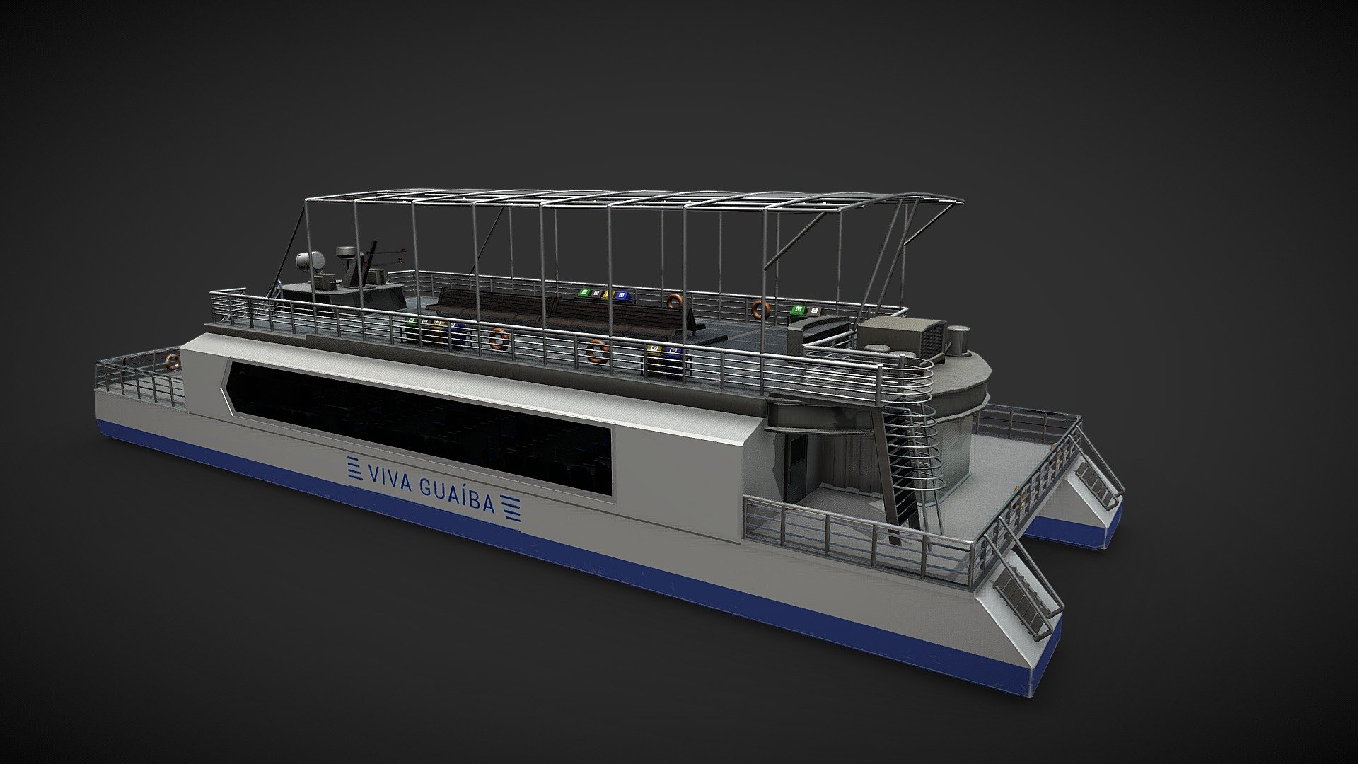 Asset for webgl metaverse project. 

This is a super lowpoly model containing 200k poly with only color base textures and two uv sets in 2k resolution - Metaverse Webgl Barge - 3D model by Cai Santos (@caisantos) 3d model