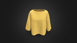 Womens Striped Drop Shoulder T-Shirt cloth, women, clothes, striped, t-shirt, clothing, drop-shoulder