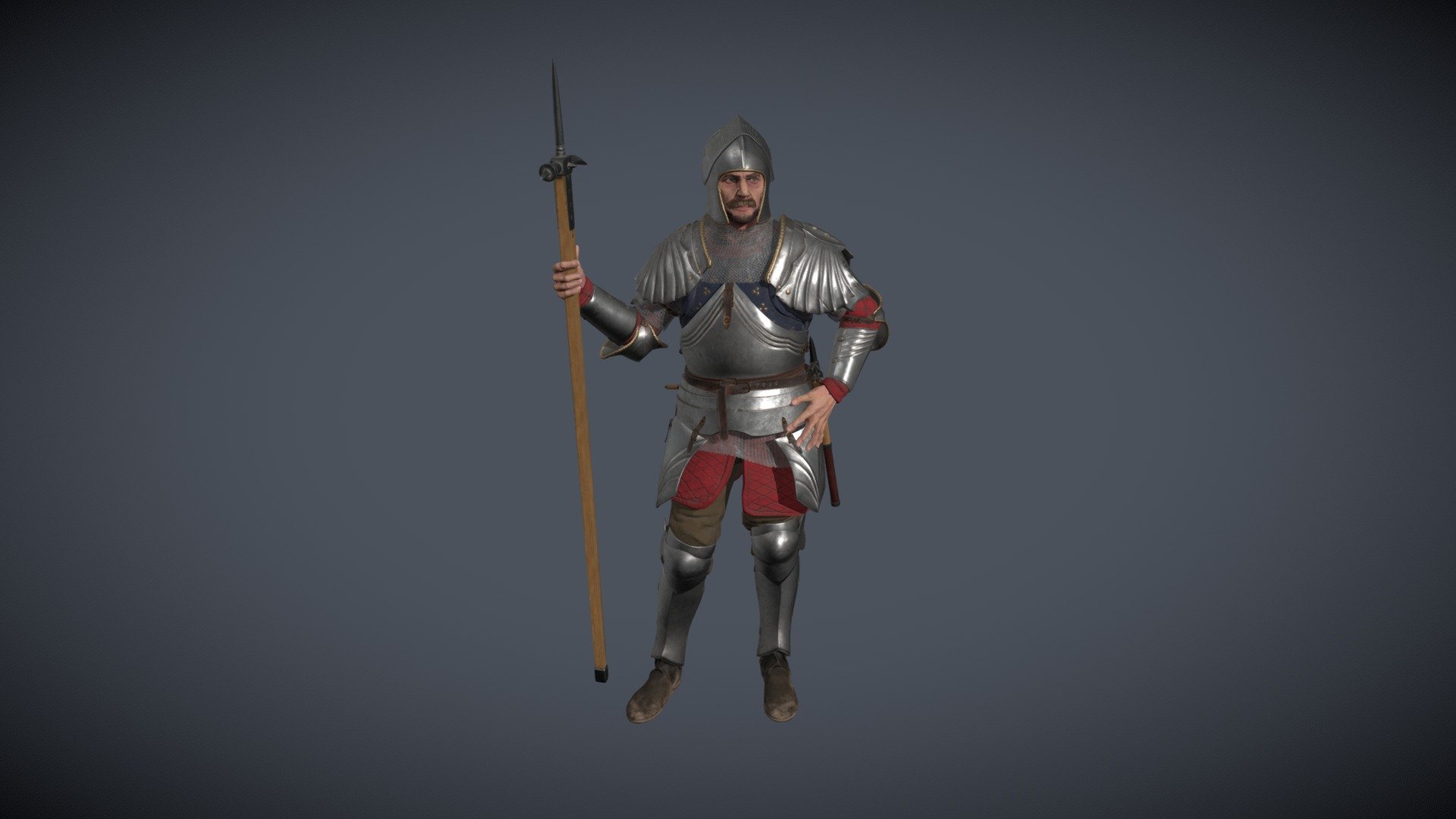 Old project, my first full character https://www.artstation.com/artwork/WmEkmy - Knight-real time - 3D model by Sophie Bordoni_3D (@SophieBordoni3D) 3d model