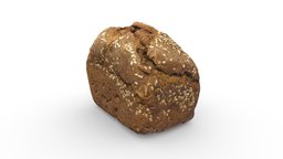 Sesame Bread food, bread, kitchen, loaf, lunch, bakery, sesame, photogrammetry, model-32
