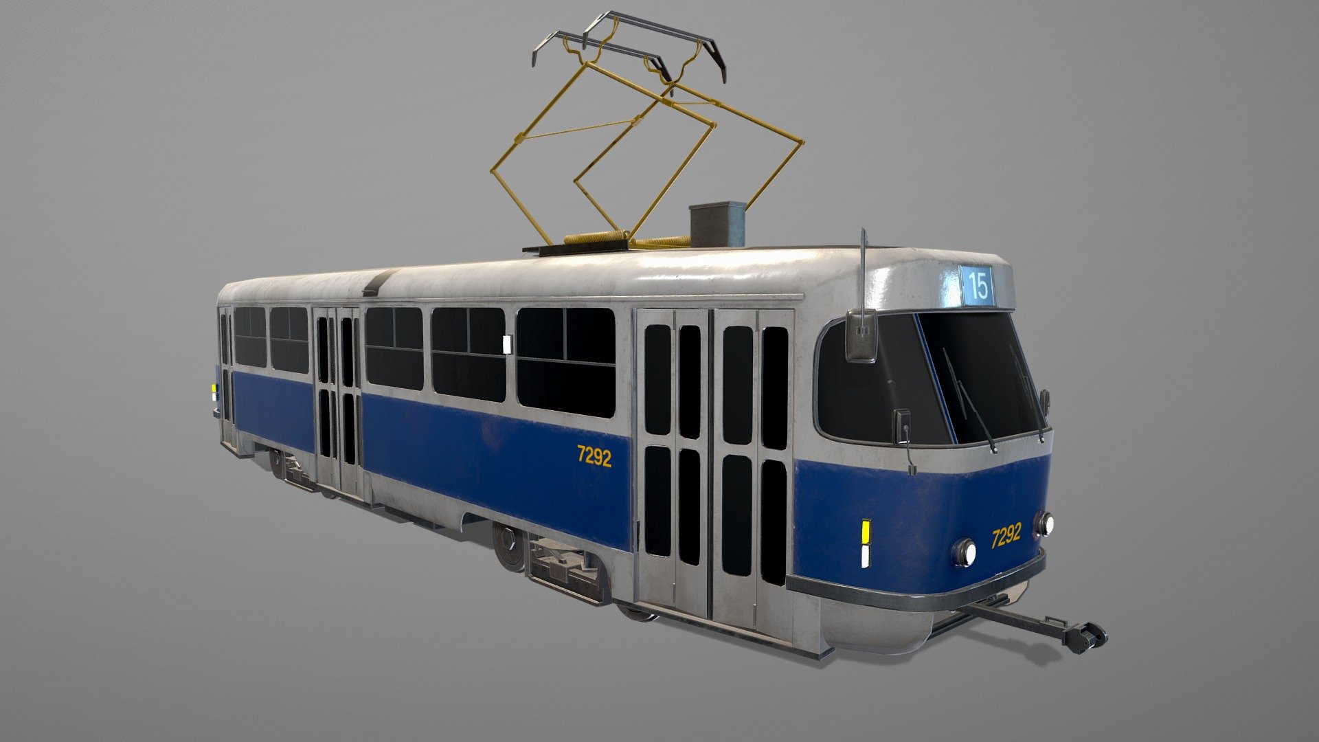 The PBR model is very detailed through textures are very optimized to get the most detail with the low amount of polygons.
 This model could be used in games, it has really good quality for close-ups.

The .fbx file have only a basic material. Textures must be configured on your software of choice.

 TECHNICAL FEATURES 

Total No. of polygons 
Triangle - 36217 tris         

PBR Textures: Base Color | Roughness | Metallic | Normal Map | Height Map | Ambient Occlusion | Emmisive All in 4K resolution and .PNG Format - Tram - Buy Royalty Free 3D model by polypirates2927 3d model