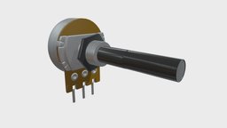 Single turn potentiometer part, resistor, variable, trimmer, potentiometer, substancepainter, substance