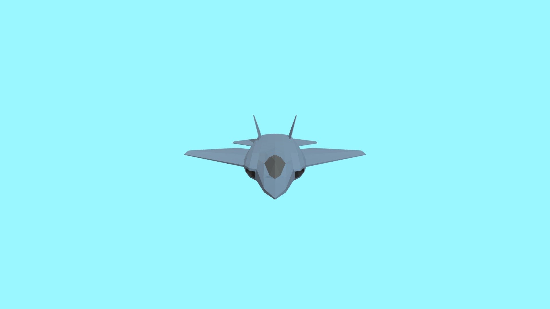 Low poly fictional jet (Mk 2), modeled in Blender 3d model