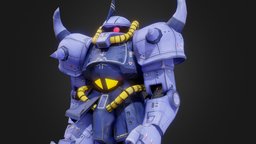 MS-07B Gouf Earth Federation Colour mecha, zaku, gouf, hoi4, low-poly, gundam, anime, robot