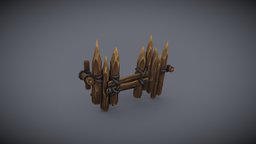 Barricade game-art, barricade, handpainted, wood, stylized, noai