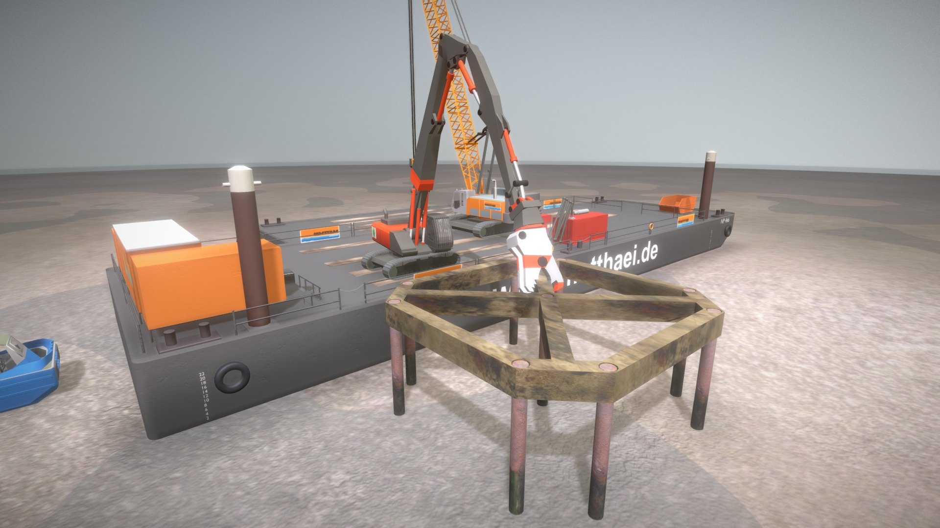 Here is an animated visualisation for Matthaei a German waterways engineering company. 

This low-poly visualization shows the demolition and the removal of an old ocean platform. 





Plattform M







Modeled, textured, rigged and animated in Blender 3d model