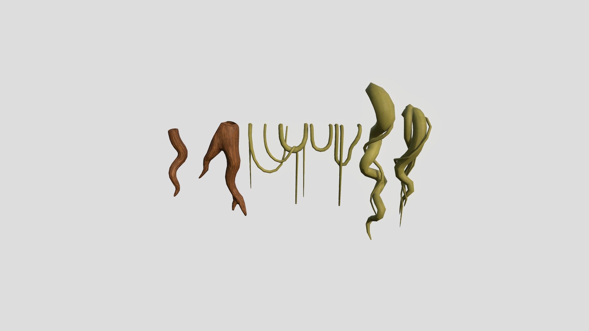 場景擺置用物件製作，藤蔓和樹根 - Roots and Vines - Download Free 3D model by DOGE (@DOGE_154) 3d model