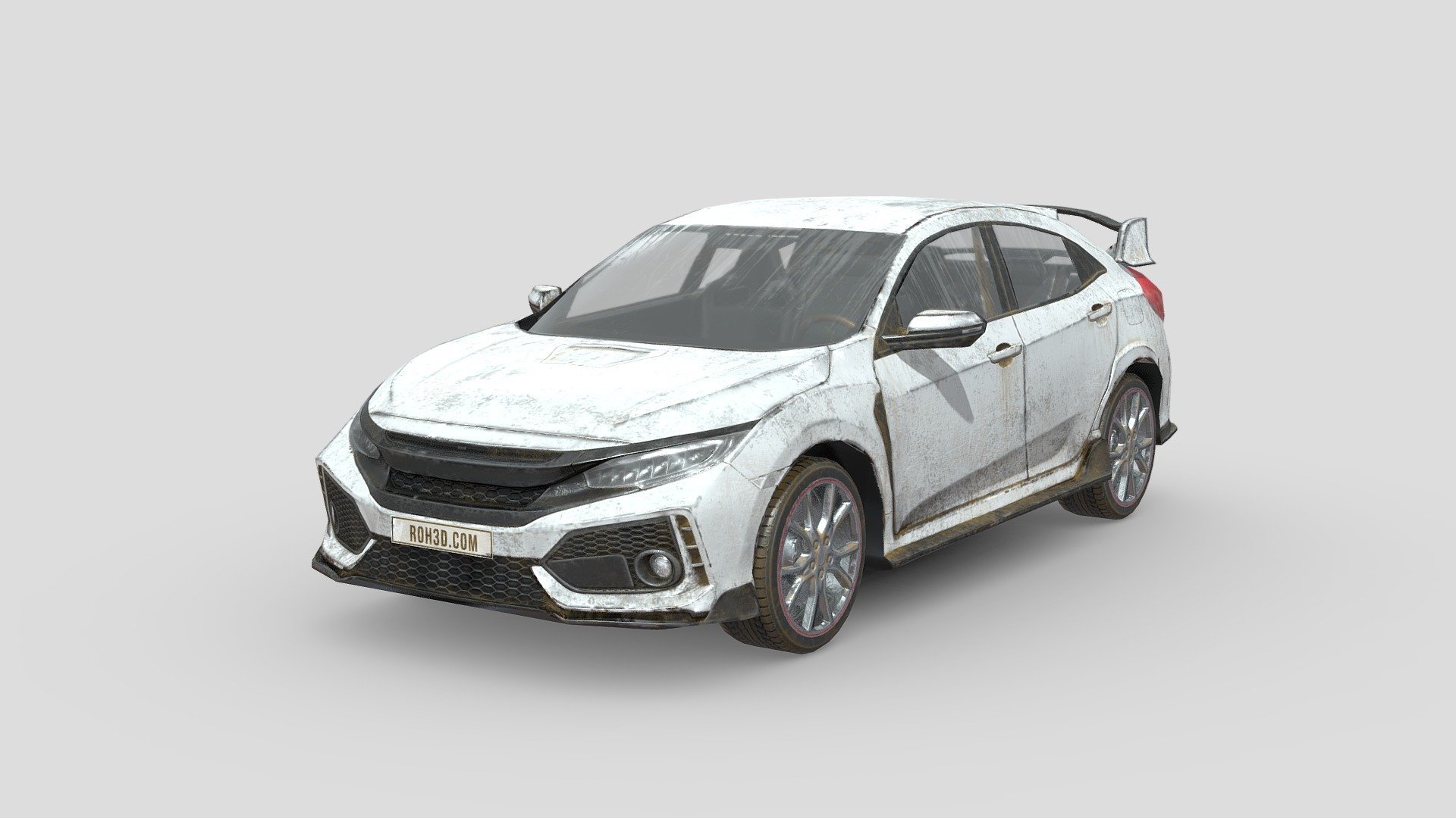 The Honda Civic Type R (Japanese: ホンダ・シビックタイプR, Hepburn: Honda Shibikku Taipuāru) is a series of high-performance hatchback models based on the Honda Civic, developed and produced by Honda since September 1997. The first Civic Type R was the third model to receive Honda's Type R badge (after the NSX and Integra). Type R versions of the Civic typically feature a lightened and stiffened body, specially tuned engine, and upgraded brakes and chassis, and are offered only in five- or six-speed manual transmission. Red is used in the Honda badge background to give it a special sporting distinction and to separate it from lesser models 3d model