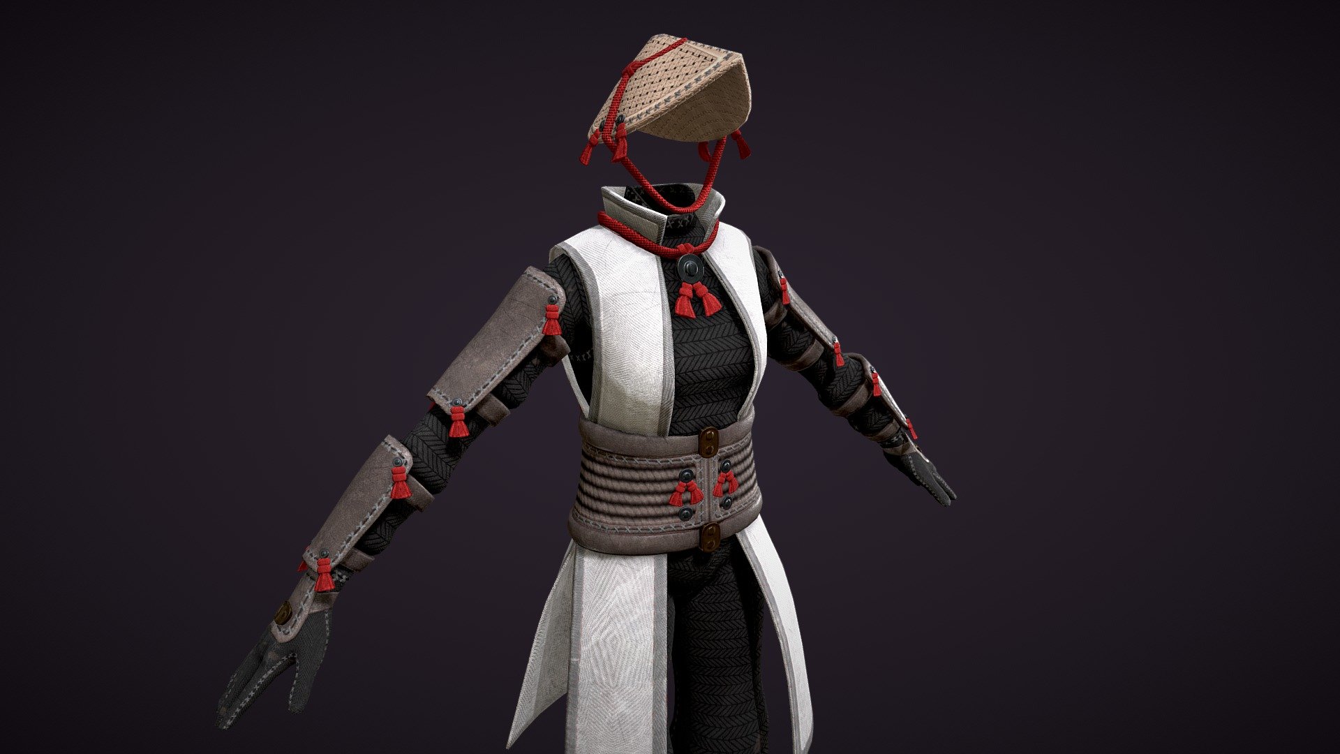 A replacer for the White Reeds armour in Elden Ring, based on the Nobushi from For Honour 3d model