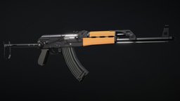 Low-Poly Zastava M70AB2 ak, ak-47, 762x39, yugoslavia, lowpoly, serbain