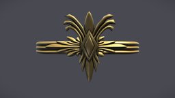 Female Fantasy Waist Ring decor, belt, decorated, ornamental, foil, waist, pbr, low, poly, female, fantasy, ring, gold, royal