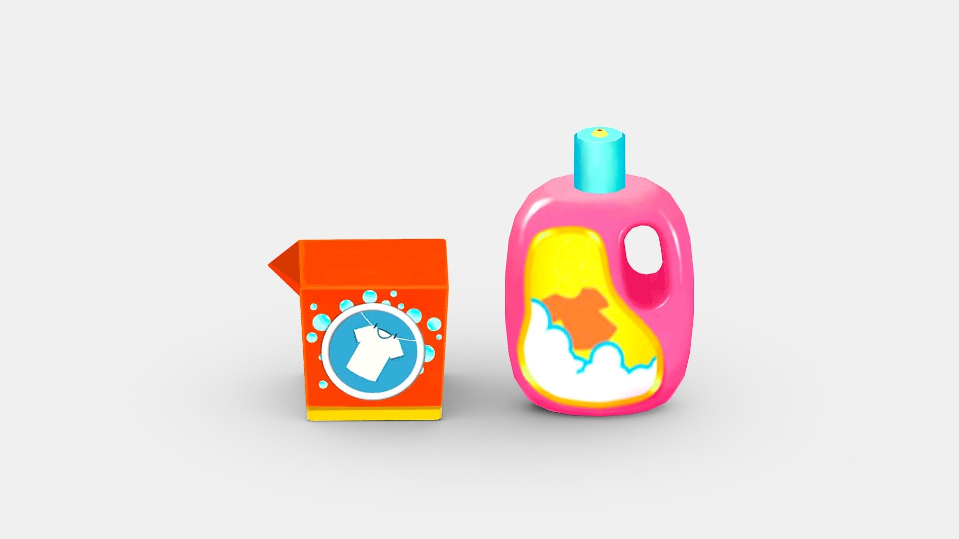 Cartoon washing powder and liquid detergent - Cartoon washing powder and liquid detergent - Buy Royalty Free 3D model by ler_cartoon (@lerrrrr) 3d model