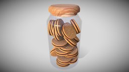Chocolate Biscuits in Glass dessert, unwrap, pbr, lowpoly, lowpolydessertchallenge, buiscuit