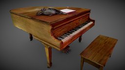 grand piano photogrammetry piano, polycam