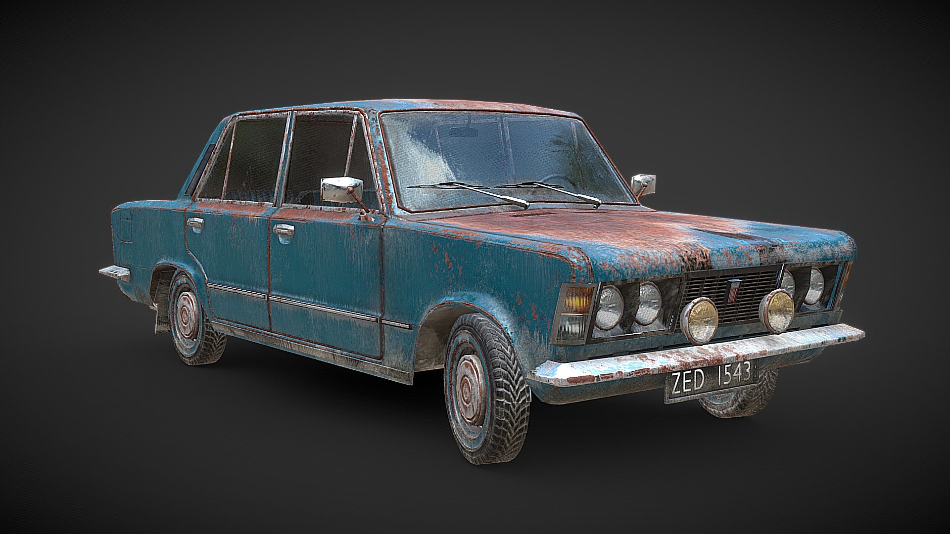 Fiat 125p - Buy Royalty Free 3D model by ziomek.jakub 3d model