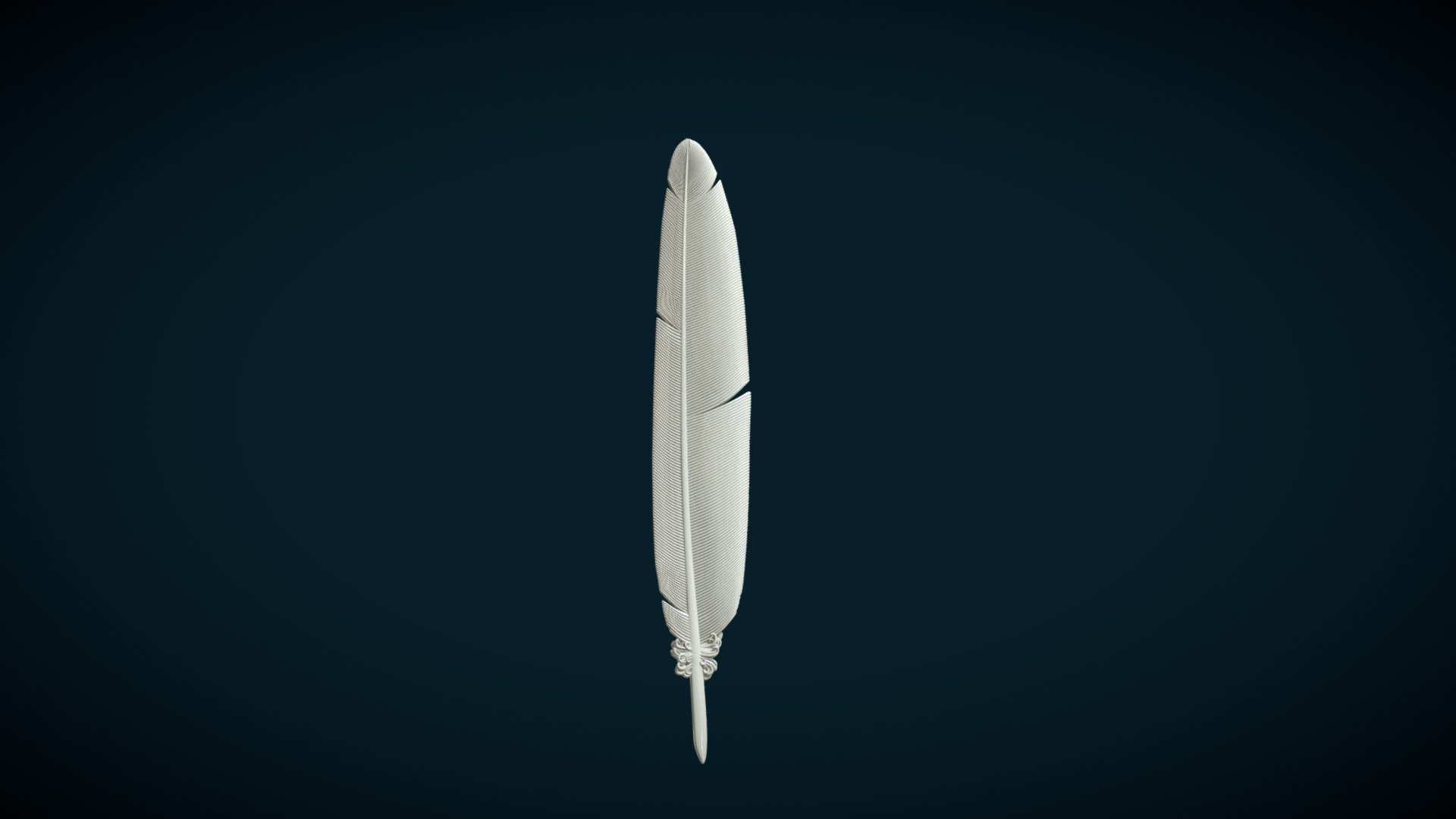 Print ready feather.

Measure units are millimeters, it is about 18 cm in Height.

Mesh is manifold, no holes, no inverted faces, no bad contiguous edges.

Here is two versions of the model:

1) D_Feath_Fluff. (.blend, .fbx, .obj, .stl, .dae) The file contains the version with fluff  at the base of the feather. The model consists of 353000 triangular faces.

2) D_Feather. (.blend, .fbx, .obj, .stl, .dae) The file contains the version with no fluff  at the base of the feather. 

Available formats: .blend, .stl, .obj, .fbx, .dae - Printable Feather - Buy Royalty Free 3D model by Skazok 3d model