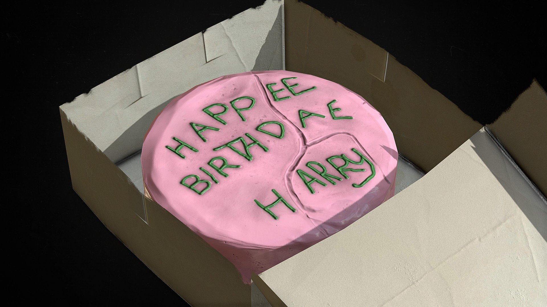 Movie recreation game ready optimized cake model 3d model