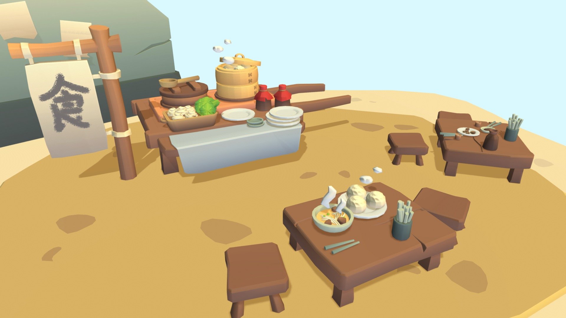 China, setting, furniture, outdoors,street，sale - China, setting, furniture, outdoors,street，sale - Buy Royalty Free 3D model by GraceLL 3d model