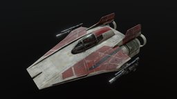 Star Wars A-wing (Rebels/RotJ design cross) fighter, rebel, jedi, spacecraft, droids, pilot, x-wing, wars, a, star, the, rotj, rebels, return, a-wing, ot, andor, substancepainter, substance, game, art, pbr, lowpoly, gameart, low, poly, starwars, ship, space, spaceship, of, wing, squadrons