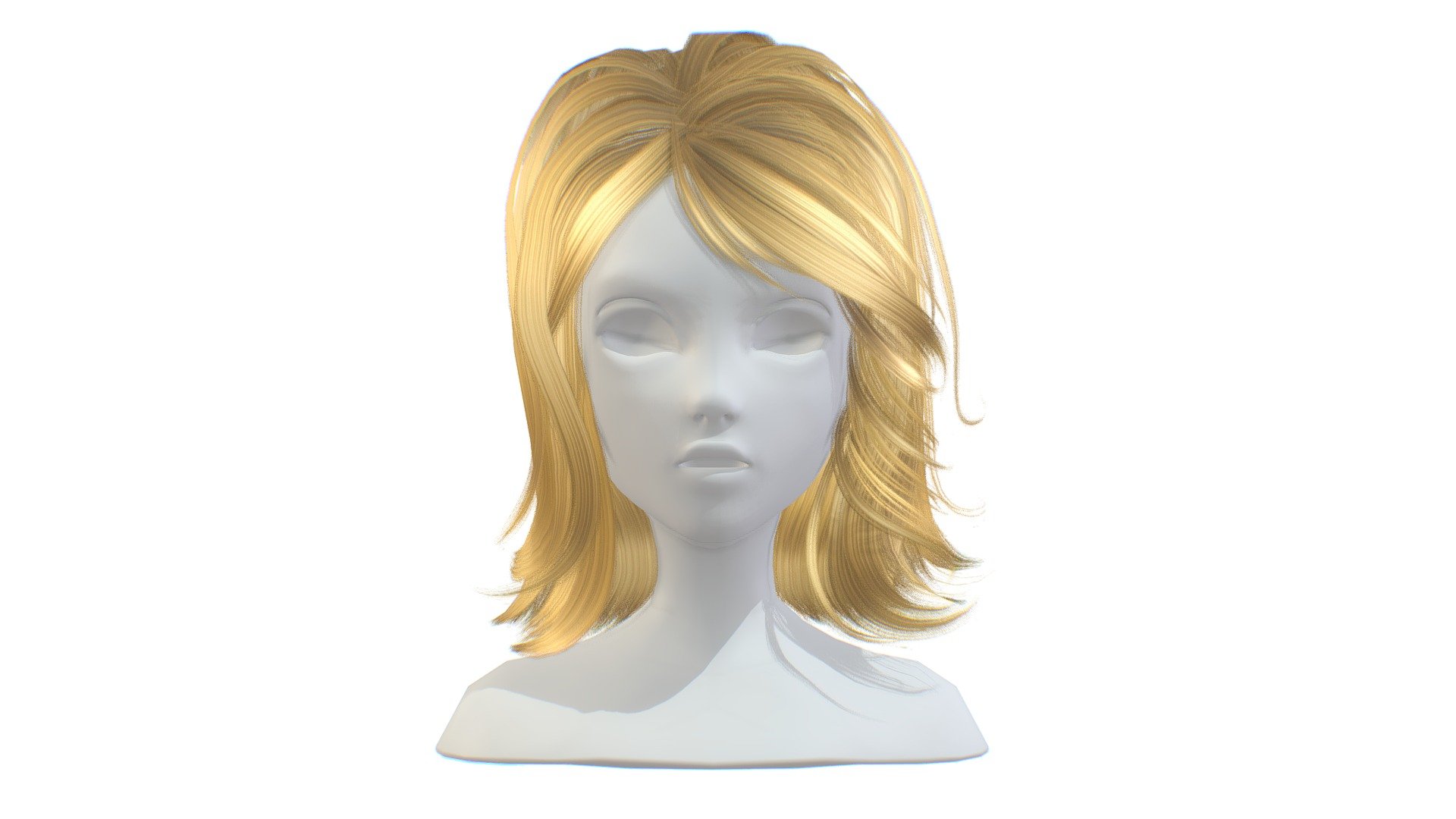cartoon lush female haircut of medium length - cartoon lush female 1 haircut of medium length - Buy Royalty Free 3D model by Oleg Shuldiakov (@olegshuldiakov) 3d model